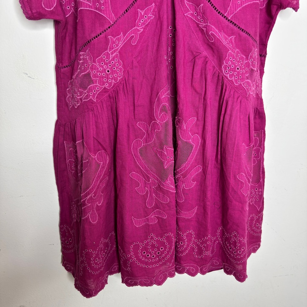 Free‎ People Short Sleeve Serenity Dress in Fuchsia Dragonfruit Punch Size M NWT - Picture 5 of 15